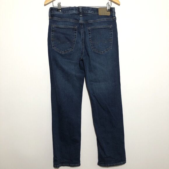 American Eagle Jeans Mens 30 30 Blue Original Bootcut Dark Wash Denim Airflex+ - Picture 9 of 12